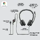 Diadema estéreo USB Logitech H390 con micrófono de cancelación de ruido negra