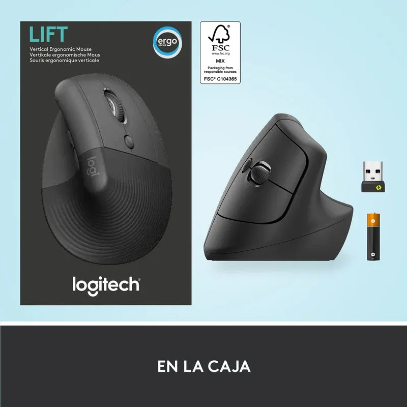 Mouse Logitech Lift Vertical Ergo Inalámbrico Grafito-En la caja.webp