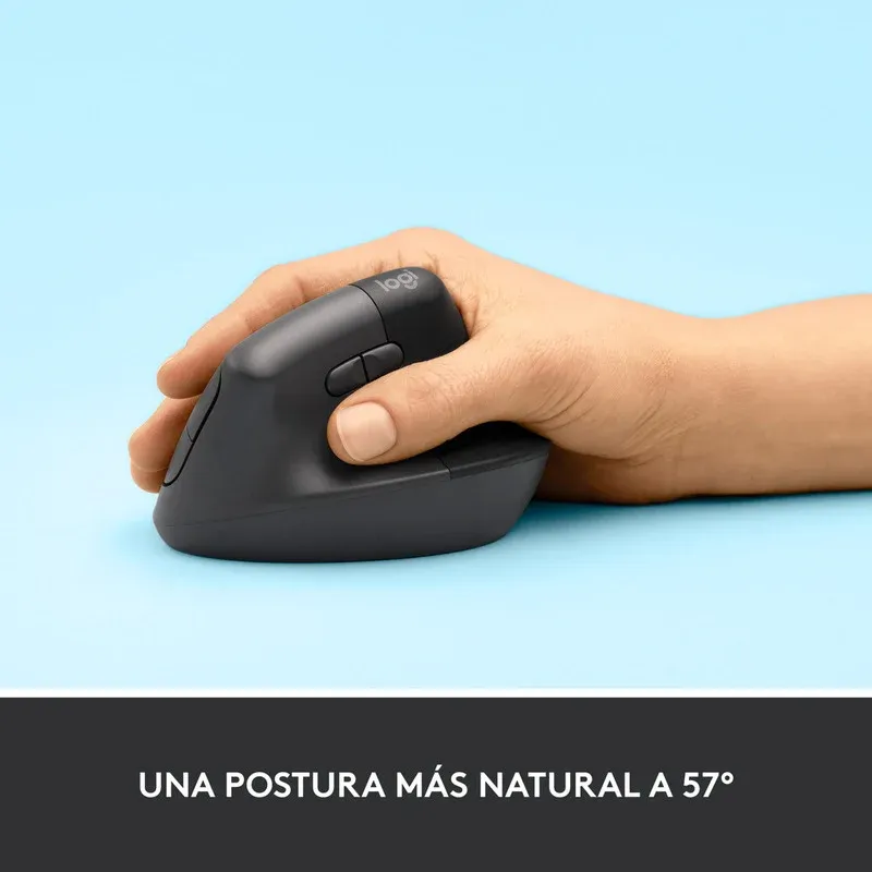 Mouse Logitech Lift Vertical Ergo Inalámbrico Grafito-Postura.webp